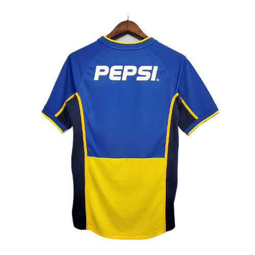 CAMISA BOCA JUNIORS RETRÔ 2002 AZUL E AMARELA