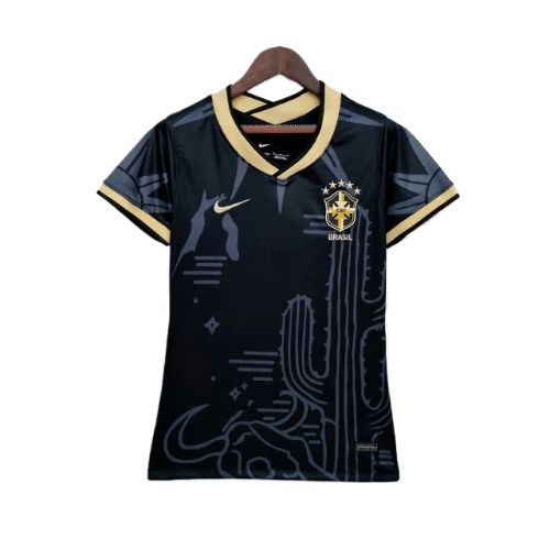 CAMISA FEMININA SELEÇÃO BRASIL - PRETO - CONCEITO NORDESTE