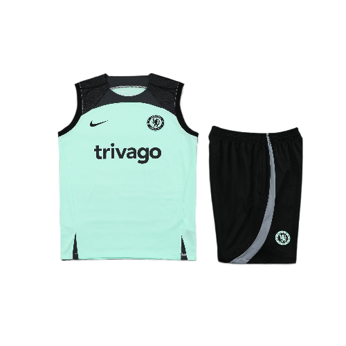 CONJUNTO TREINO CHELSEA REGATA+SHORT - AZUL CLARO 2022/23