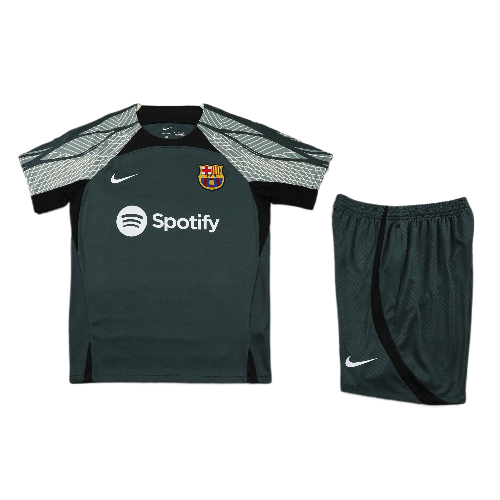 CONJUNTO TREINO BARCELONA CAMISA+SHORT - VERDE MILITAR 2023/24