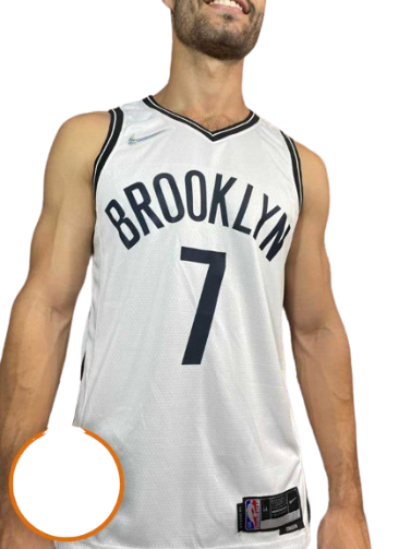 REGATA NBA BROOKLYN NETS EDIÇÃO 75 ANOS KEVIN DURANT BRANCA