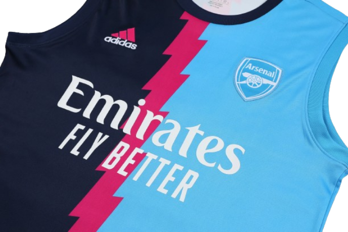 CONJUNTO TREINO ARSENAL REGATA+SHORT - AZUL/PRETO 2023/24