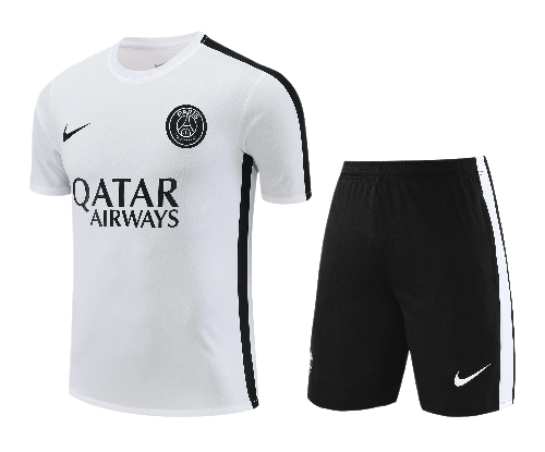 CONJUNTO TREINO PSG CAMISA+SHORT - BRANCO/PRETO 2022/23
