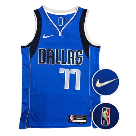REGATA NBA DALLAS MAVERICKS ICON EDIÇÃO 75 ANOS LUKA DONCIC AZUL