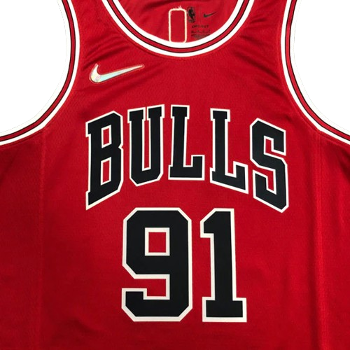 REGATA NBA CHICAGO BULLS ICON EDIÇÃO 75 ANOS DENNIS RODMAN VERMELHA