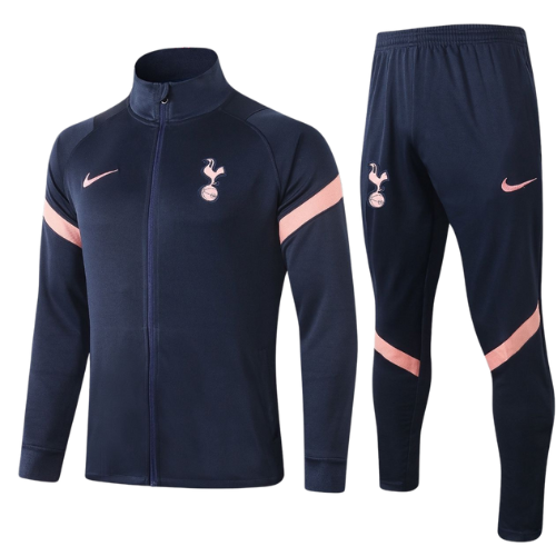 CONJUNTO TREINO TOTTENHAM JAQUETA+CALÇA - AZUL ESCURO/ROSA 2022/23