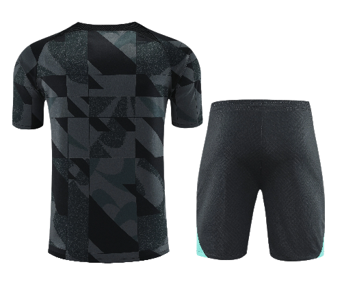 CONJUNTO TREINO BARCELONA CAMISA+SHORT - PRETO MILITAR 2022/23