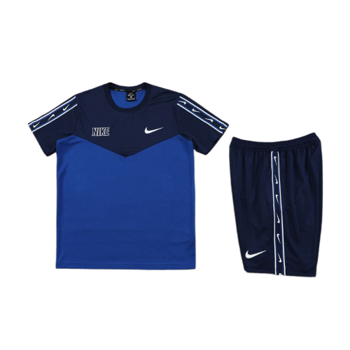 KIT CAMISA E SHORT NIKE REPEAT AZUL DOIS TONS