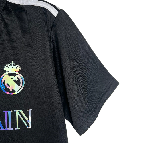 CAMISA REAL MADRID 23/24 BALMAIN PARIS - PRETO