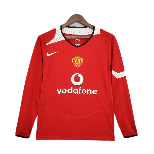 CAMISA MANGA LONGA MANCHESTER UNITED RETRO I VERMELHO - 2004/05