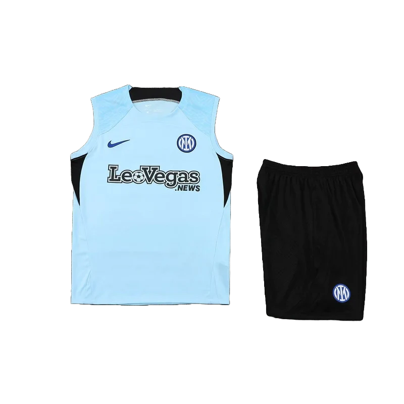CONJUNTO TREINO INTER DE MILÃO REGATA+SHORT - AZUL CLARO 2023/24