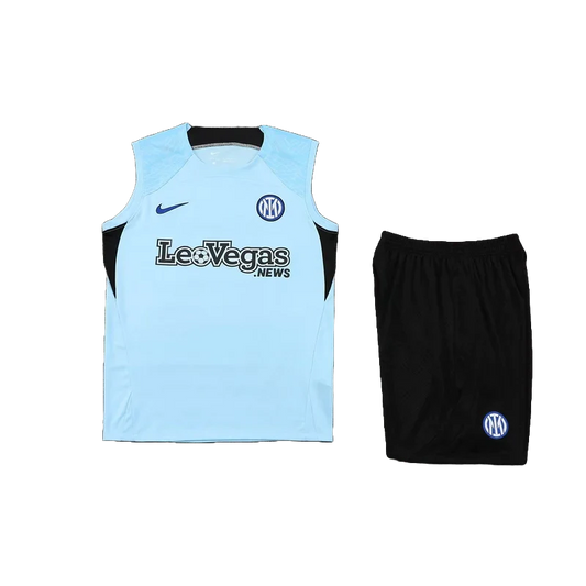 CONJUNTO TREINO INTER DE MILÃO REGATA+SHORT - AZUL CLARO 2023/24