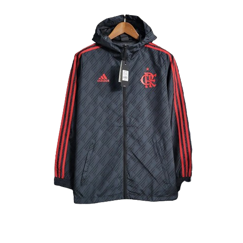 JAQUETA CORTA VENTO FLAMENGO PRETO E VERMELHO