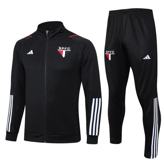 CONJUNTO TREINO SÃO PAULO JAQUETA+CALÇA - PRETO 2023/24