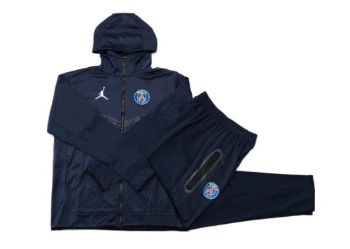 CONJUNTO TREINO COM CAPUZ PSG JAQUETA+CALÇA - AZUL ESCURO 2021/22