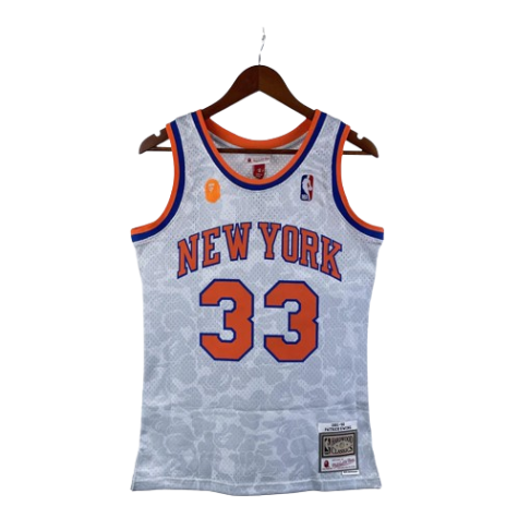 REGATA NBA BAPE X NEW YORK KNICKS MITCHELL & NESS CINZA