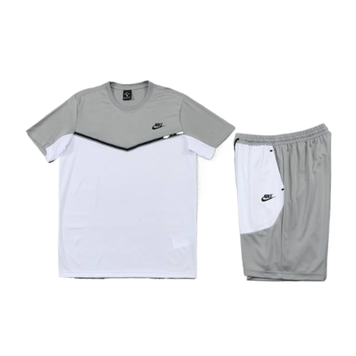 KIT CAMISA E SHORT NIKE CINZA