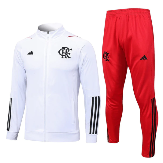 CONJUNTO TREINO FLAMENGO JAQUETA+CALÇA - BRANCO 2023/24