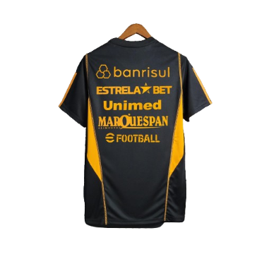 CAMISA INTERNACIONAL TREINO PRETO/LARANJA COM PATROCÍNIOS - 2023/24