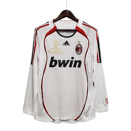CAMISA MANGA LONGA MILAN RETRO CHAMPIONS LEAGUE 06/07 - BRANCO