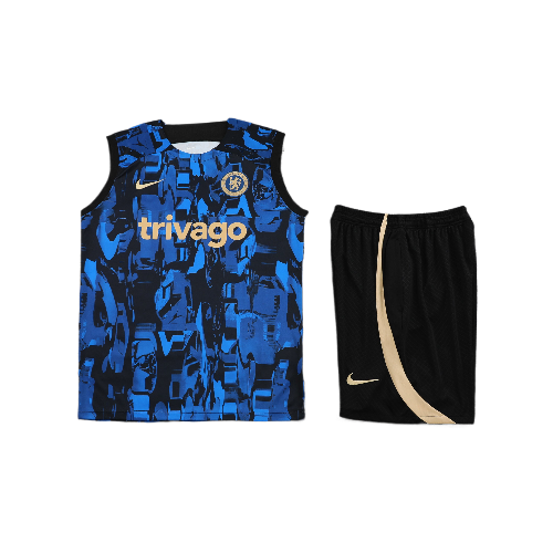 CONJUNTO TREINO CHELSEA REGATA+SHORT - AZUL DEGRADÉ 2022/23