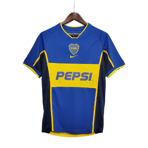 CAMISA BOCA JUNIORS RETRÔ 2002 AZUL E AMARELA