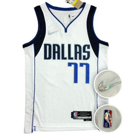 REGATA NBA DALLAS MAVERICKS ASSOCIATION EDIÇÃO 75 ANOS LUKA DONCIC BRANCA