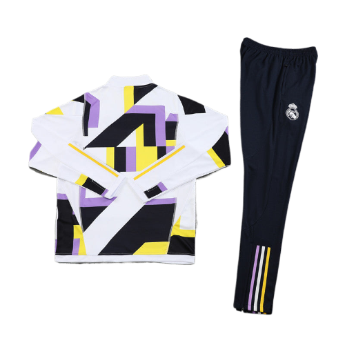 CONJUNTO TREINO REAL MADRID JAQUETA+CALÇA - BRANCO DEGRADÉ 2022/23