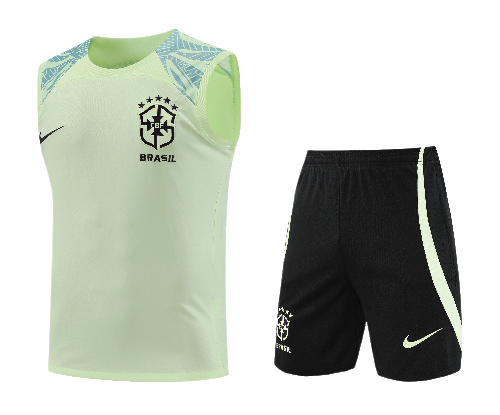 CONJUNTO TREINO BRASIL REGATA+SHORT - VERDE LIMÃO 2023/24