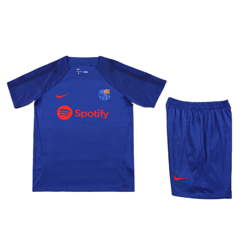 CONJUNTO TREINO BARCELONA CAMISA+SHORT - AZUL 2022/23