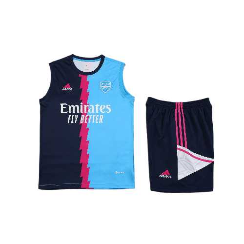 CONJUNTO TREINO ARSENAL REGATA+SHORT - AZUL/PRETO 2023/24