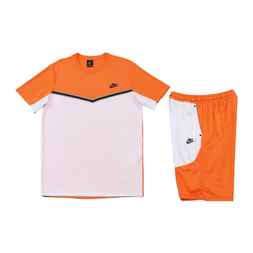 KIT CAMISA E SHORT NIKE LARANJA E BRANCO