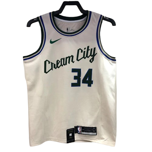 REGATA NBA MILWAUKEE BUCKS CREAM CITY GIANNIS ANTETOKOUNMPO