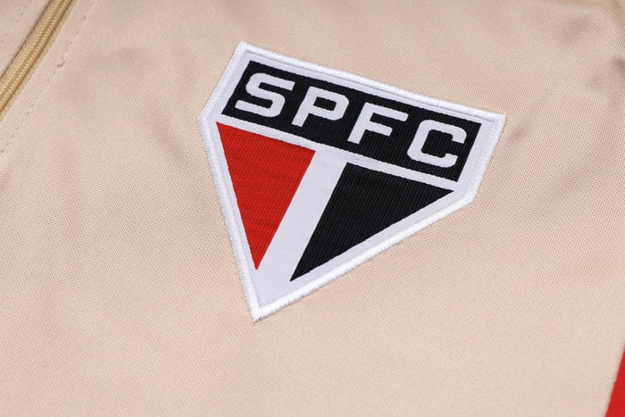 CONJUNTO TREINO SÃO PAULO JAQUETA+CALÇA - BEGE 2022/23