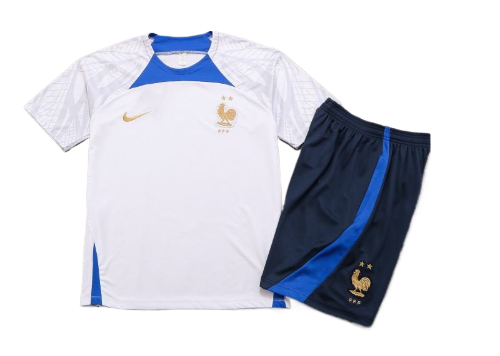 CONJUNTO TREINO FRANÇA CAMISA+SHORT - BRANCO 2022/23
