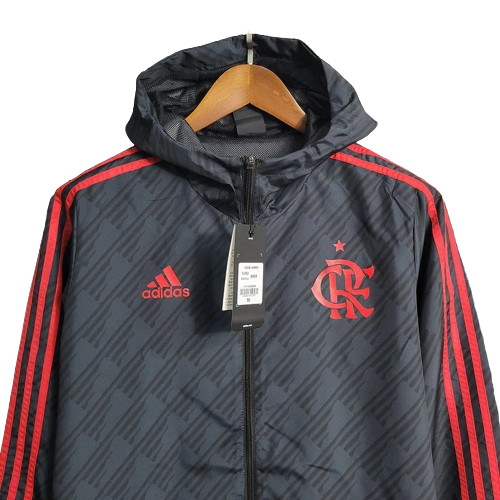 JAQUETA CORTA VENTO FLAMENGO PRETO E VERMELHO