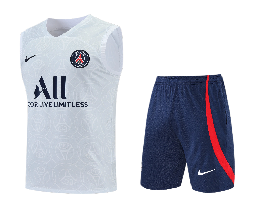 CONJUNTO TREINO PSG REGATA+SHORT - BRANCO/AZUL 2022/23