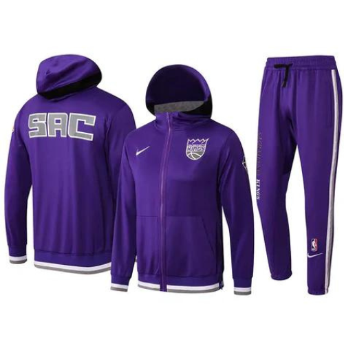 JAQUETA COM ZÍPER + CALÇA MOLETOM SACRAMENTO KINGS ROUXA  2021/22