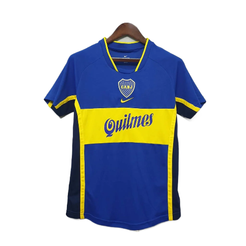 CAMISA BOCA JUNIORS RETRÔ 2001 AZUL E AMARELA