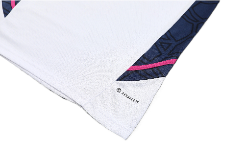 CONJUNTO TREINO ARSENAL REGATA+SHORT - BRANCO/ROSA 2023/24