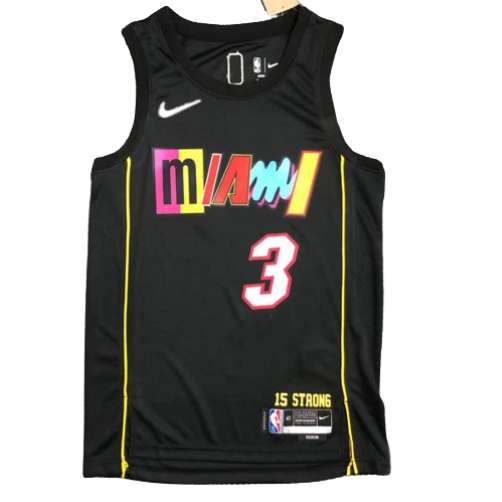 REGATA NBA MIAMI HEAT CITY EDIÇÃO 75 ANOS DWAYNE WADE PRETA