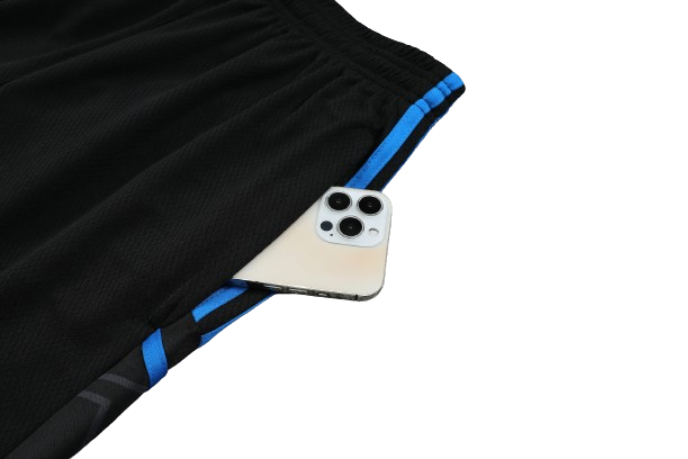 CONJUNTO TREINO MANCHESTER UNITED REGATA+SHORT - BEGE/AZUL 2023/24