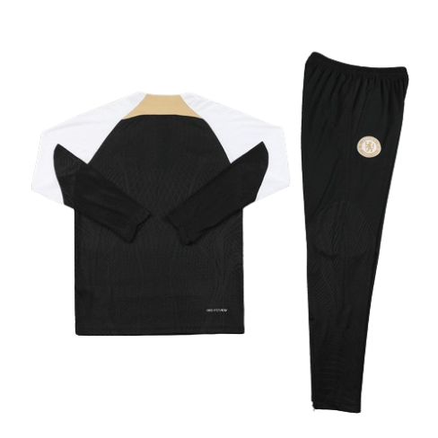 CONJUNTO TREINO CHELSEA JAQUETA+CALÇA - PRETO/BRANCO 2023/24