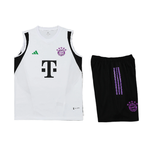 CONJUNTO TREINO BAYERN DE MUNIQUE REGATA+SHORT BRANCO 23/24