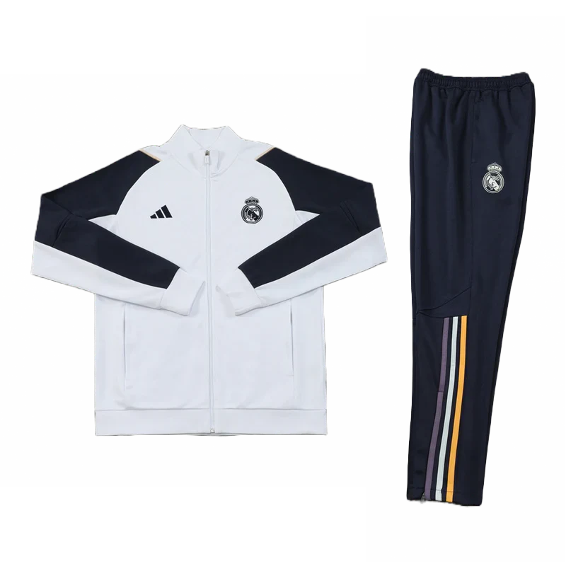 CONJUNTO TREINO REAL MADRID JAQUETA+CALÇA - BRANCO 2021/22