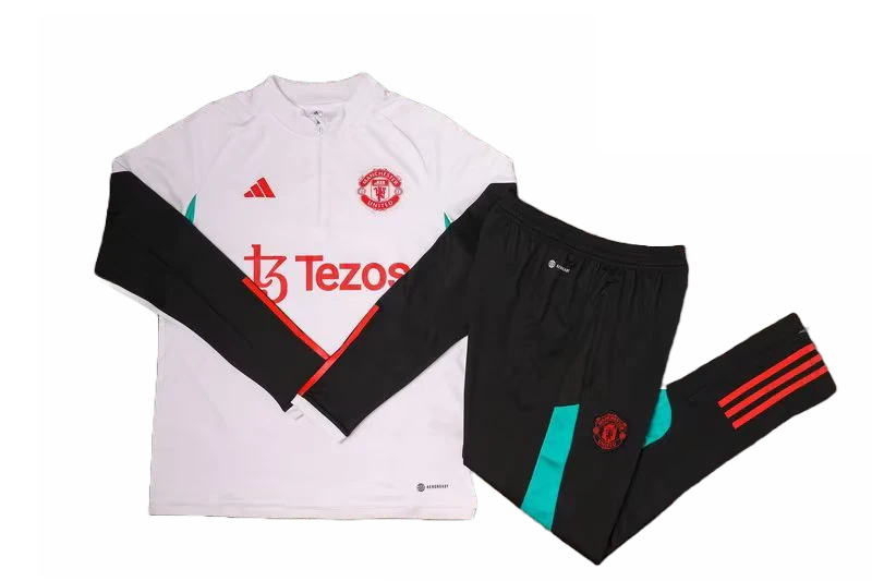 CONJUNTO TREINO MANCHESTER UNITED JAQUETA+CALÇA - BRANCO 2022/23