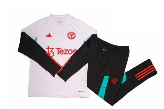 CONJUNTO TREINO MANCHESTER UNITED JAQUETA+CALÇA - BRANCO 2022/23