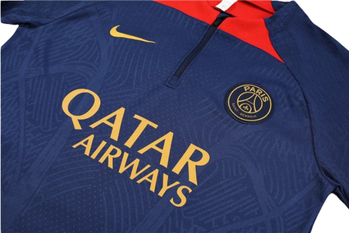 CONJUNTO TREINO PSG JAQUETA+CALÇA - AZUL ESCURO/VERMELHO 2021/22