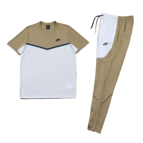 KIT CAMISA E CALÇA NIKE CINZA CARAMELO