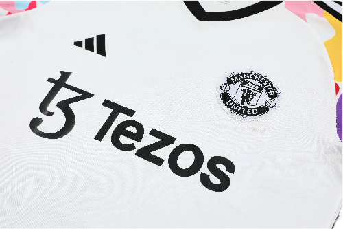 CONJUNTO TREINO MANCHESTER UNITED CAMISA+SHORT - BRANCO 2023/24